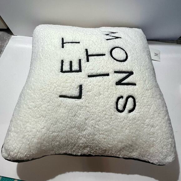 NWT Magaschoni Let it Snow white and black accent pillow - Picture 6 of 6